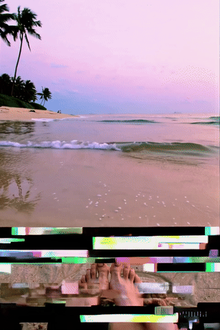 Glitched Sunset Serenity